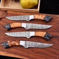 CUSTOM HAND MADE FORGED DAMASCUS STEEL CHEF STEAK KNIFE SET KITCHEN KNIVES 1399