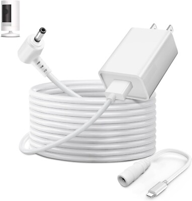 Power Adapter Charger Cord For Ring Stick up Cam & Pan Tilt Camera 4M/13.1Ft