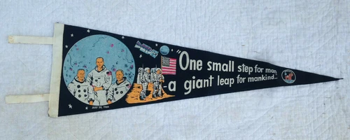 Apollo 11 Felt Pennant--Free Ship--HTF Black Version