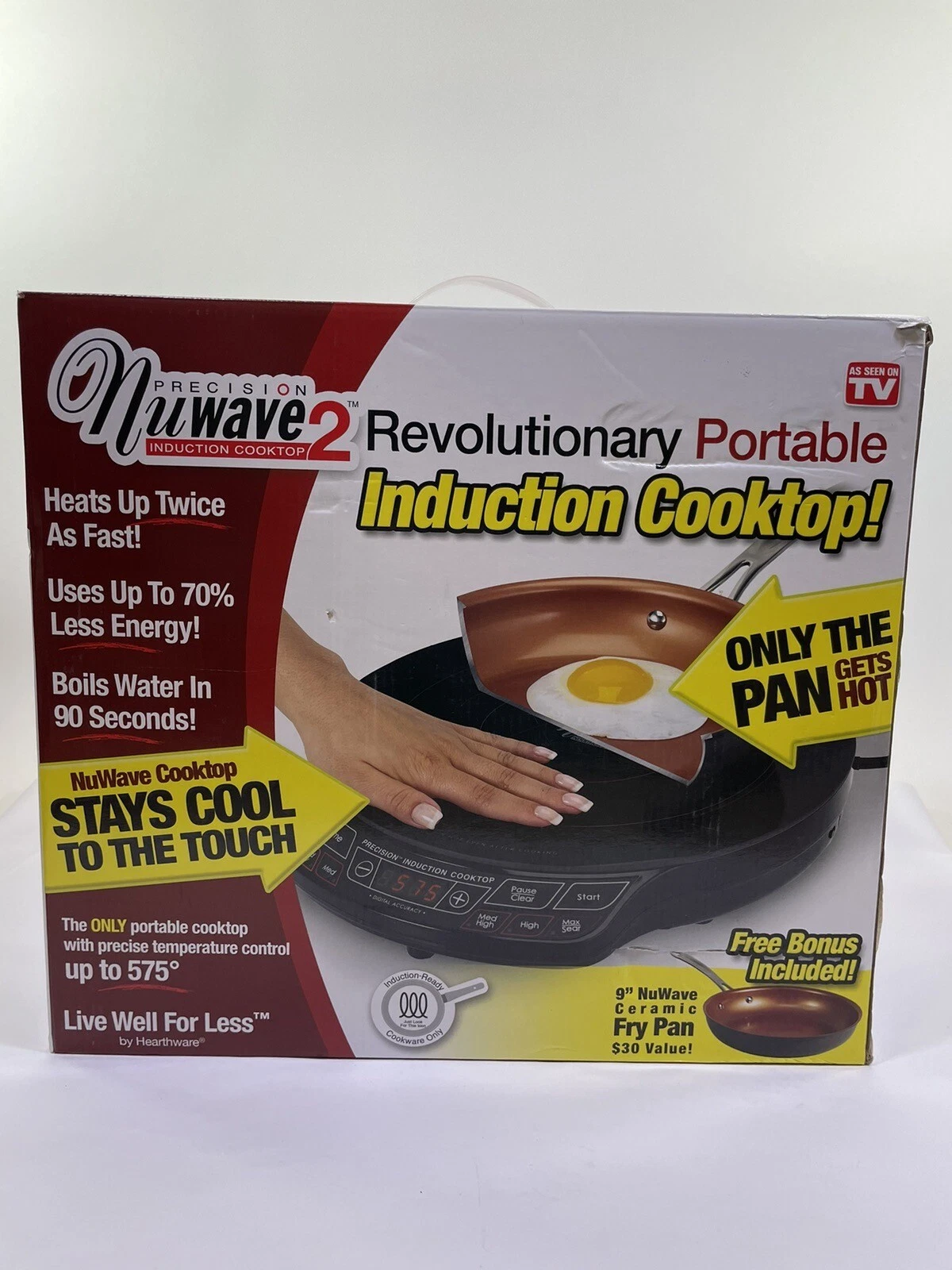Nuwave 2 Precision Portable Induction Cooktop Model 30141 W/ 9” Frying Pan New