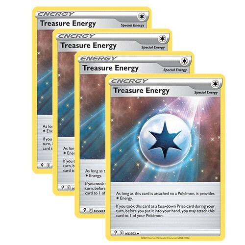 treasure energy pokemon card value 4x Treasure Energy - 165/203 - N/M Pokemon Evolving Skies