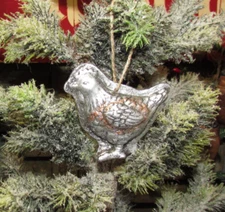 Primitive Antique Vtg Style Christmas Tree Chicken Resin Chocolate Mold Ornament