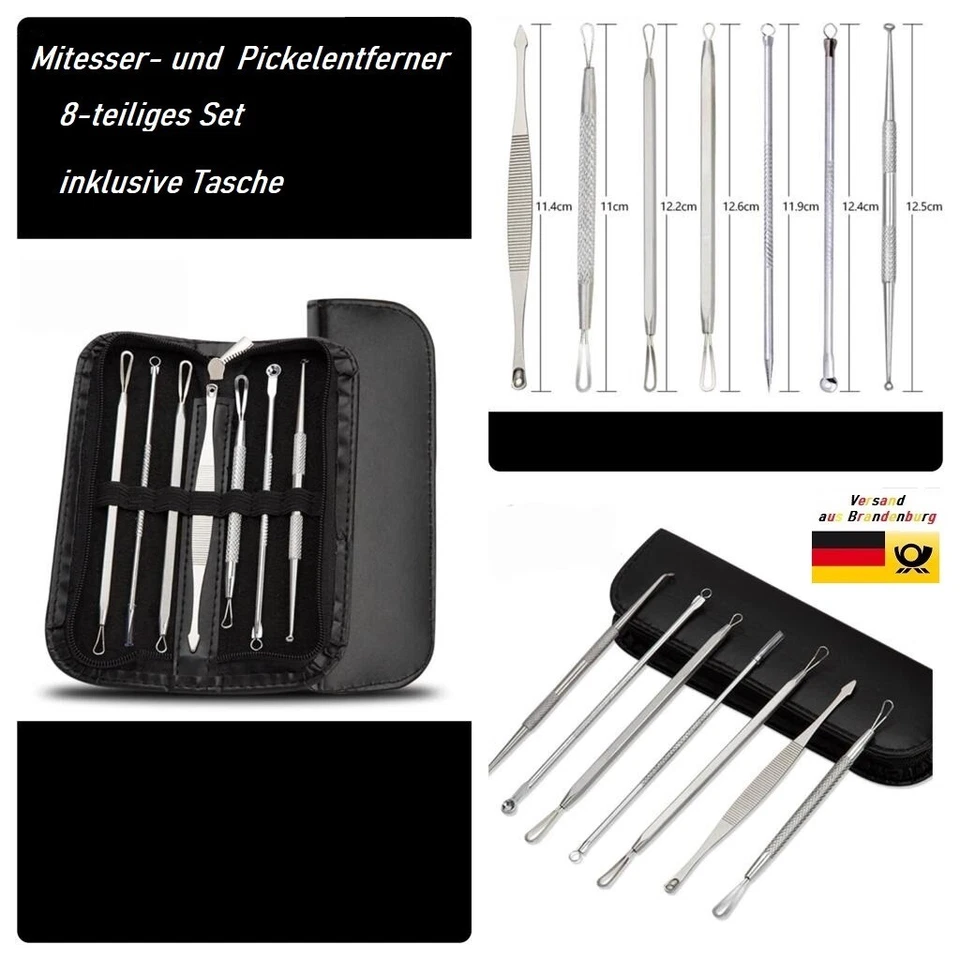 SOULIMA Mitesser Pickel Entferner Komedonenquetscher Mitesserentferner Porenreiniger Set