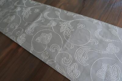Croscill Classic Grey Embroidered Table Runner 14'' x 72''