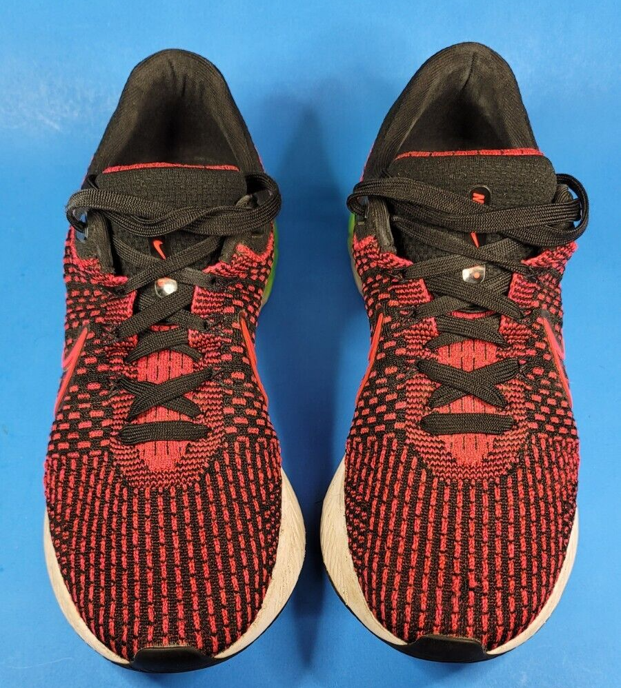 Nike React Infinity Run Flyknit 3 Siren Red Green Strike Men's Running Shoe Size 10