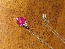 pink heart necklace great for mothers day