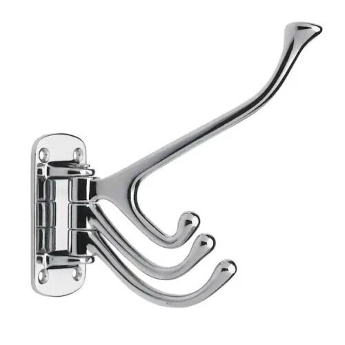 6 in. Chrome Hinged Triple Wall Hook Hinge Tri Hook LIberty Hardware