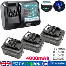 BL1040B For Makita BL1020B 10.8V 12V 4Ah Battery BL1021B Charger DC10WD BL1041B