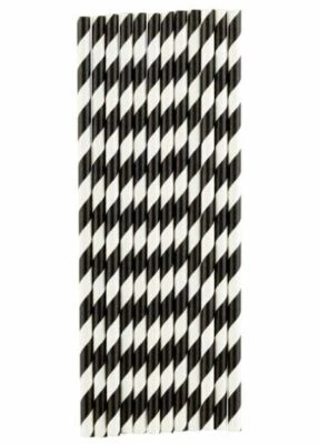 Black And White Party Drinking 100% Eco Biodegradable Compostable Paper Straws