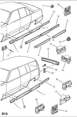 Moulding Front Door Right for Opel Omega A Vauxhall Carlton 90290423 OEM