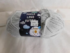 Lion Brand A Star is Born Feels like Butta Pale Grey Dye Lot 60811