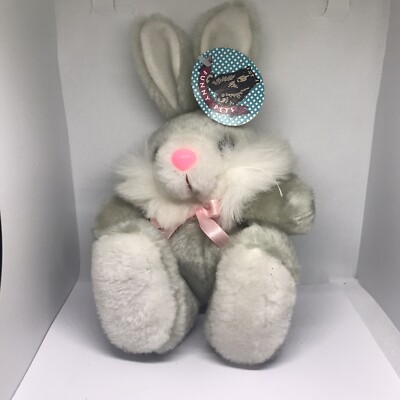 Lustige Haustiere - superweiches Plüschtier Kaninchenspielzeug Baby Mädchen Junge Geschenk mit rosa Band