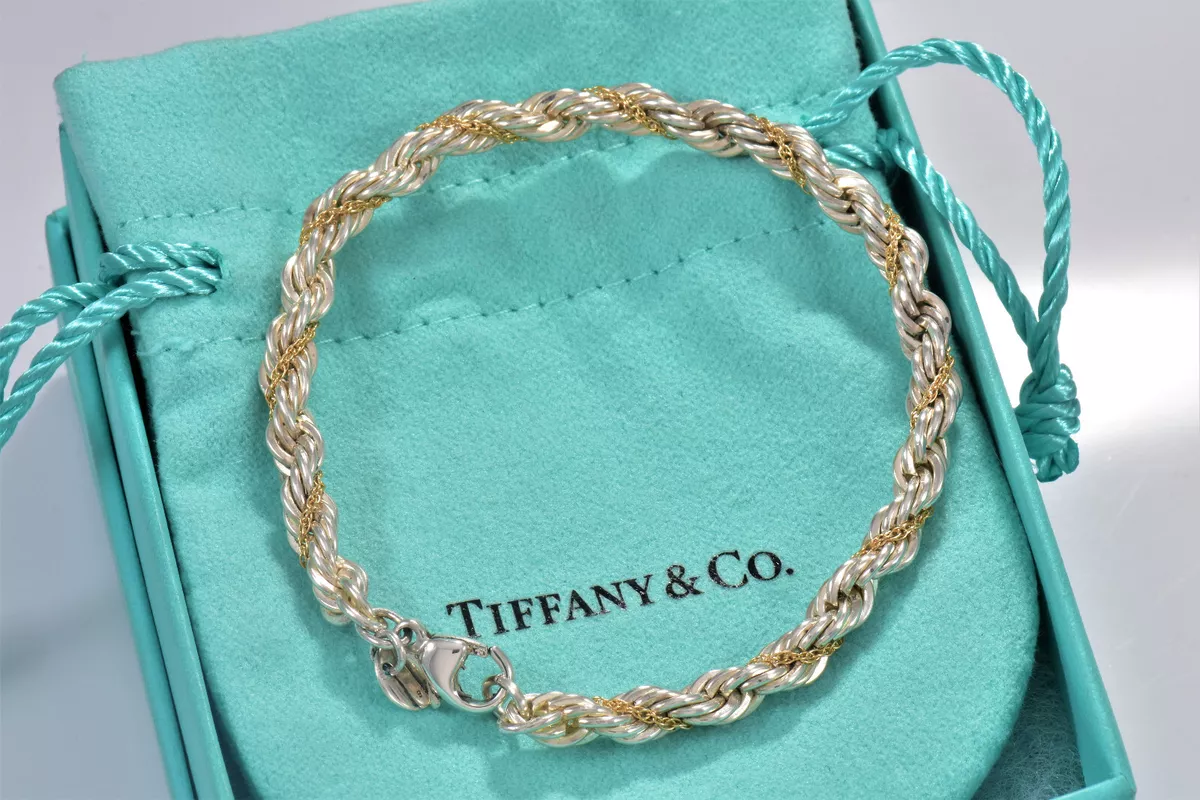 Ladies Vintage Estate Tiffany & Co. 18K 750 Yellow Gold Multi Charm Br