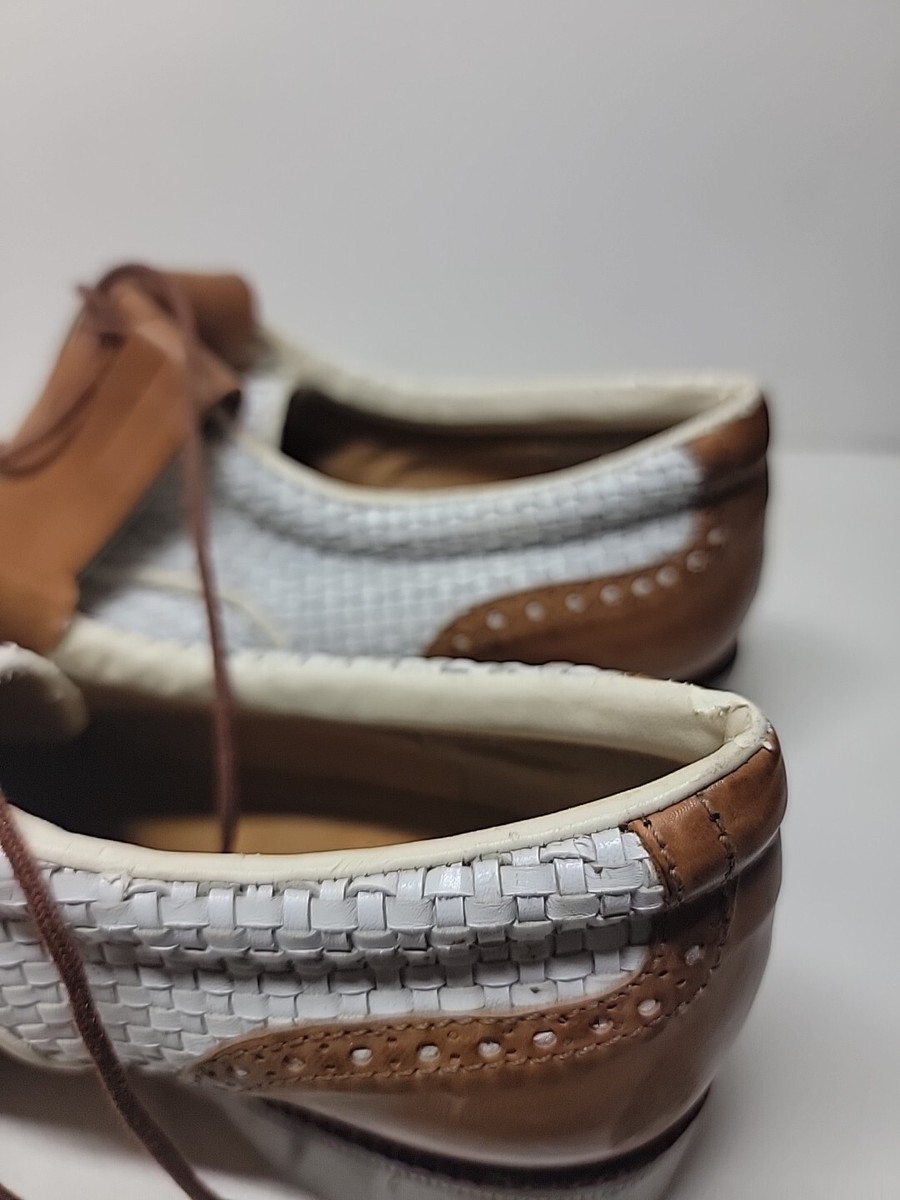 READ Nebuloni Golf Shoes Ladies 1/2 M Leather Oxford Fringe Italy T3