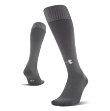 Under Armour Over Calf, Gray Soccer Socks Mens Shoe Size 4-8.5 Womens 7-10.5 S4