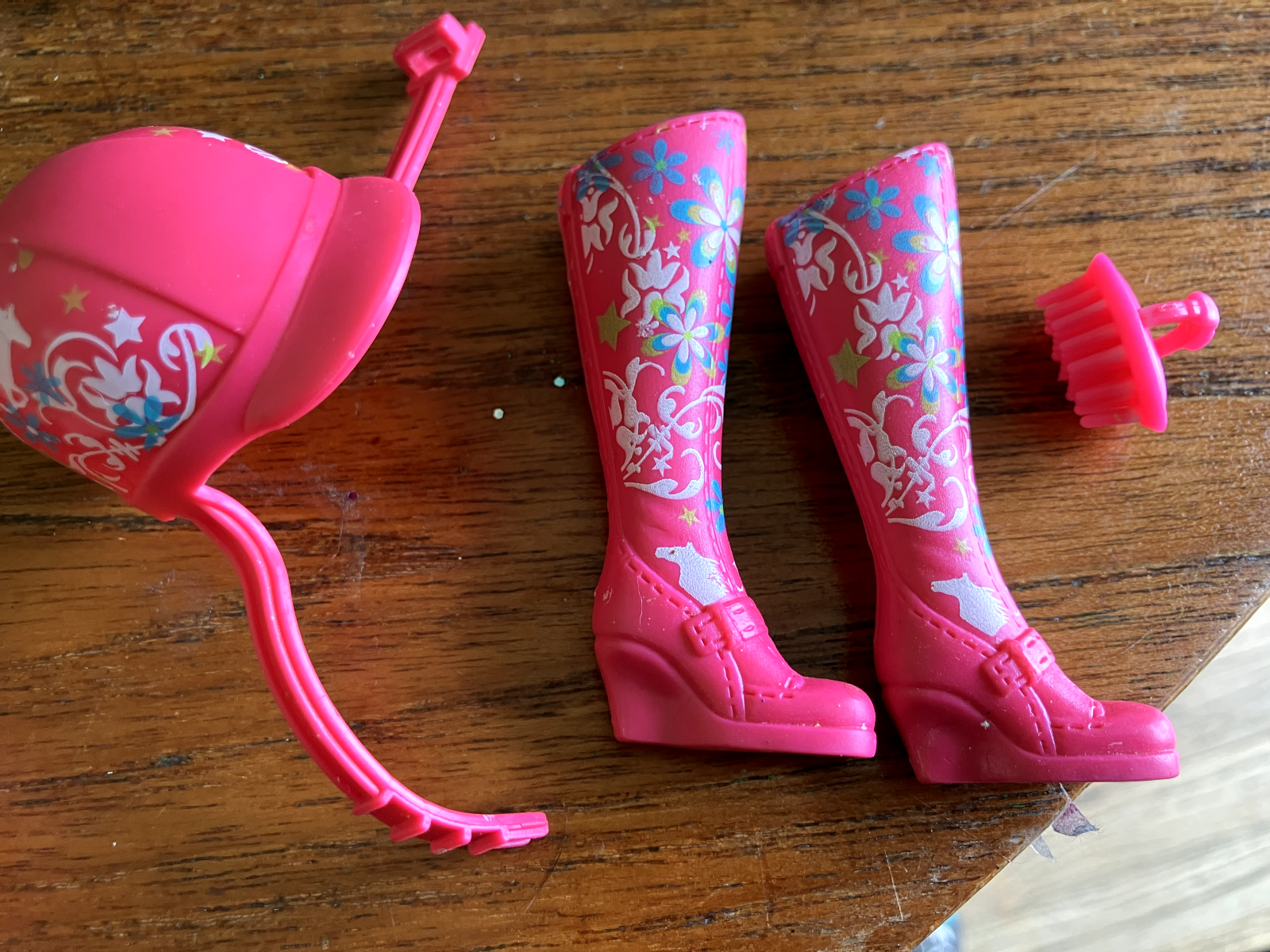 Barbie bambola alta PInk cavallo pony stampa floreale equitazione sogno stivali cappello pennello