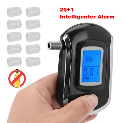 MARKENLOS Alkoholtester Promilletester Alkomat Alcohol Tester Polizeigenau + 20 Mundstücke