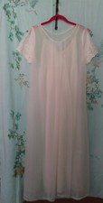 Vintage 1960s Silk Nightgown Sheer Lace Robe Set Hollywood Glam Sz M