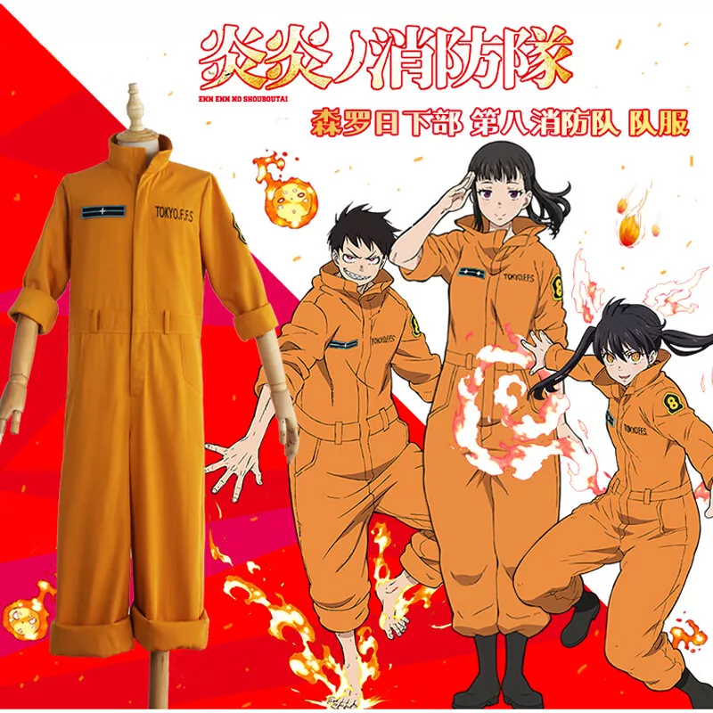 Fire Force Shinra Kusakabe Fato de Cosplay Feminino, Maki Oze Uniforme,  Anime Manga, Festa de Halloween - AliExpress