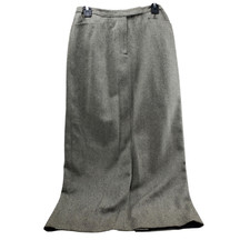 Vintage Lauren Ralph Lauren Wool Skirt Gray Houndstooth Lined Size 8