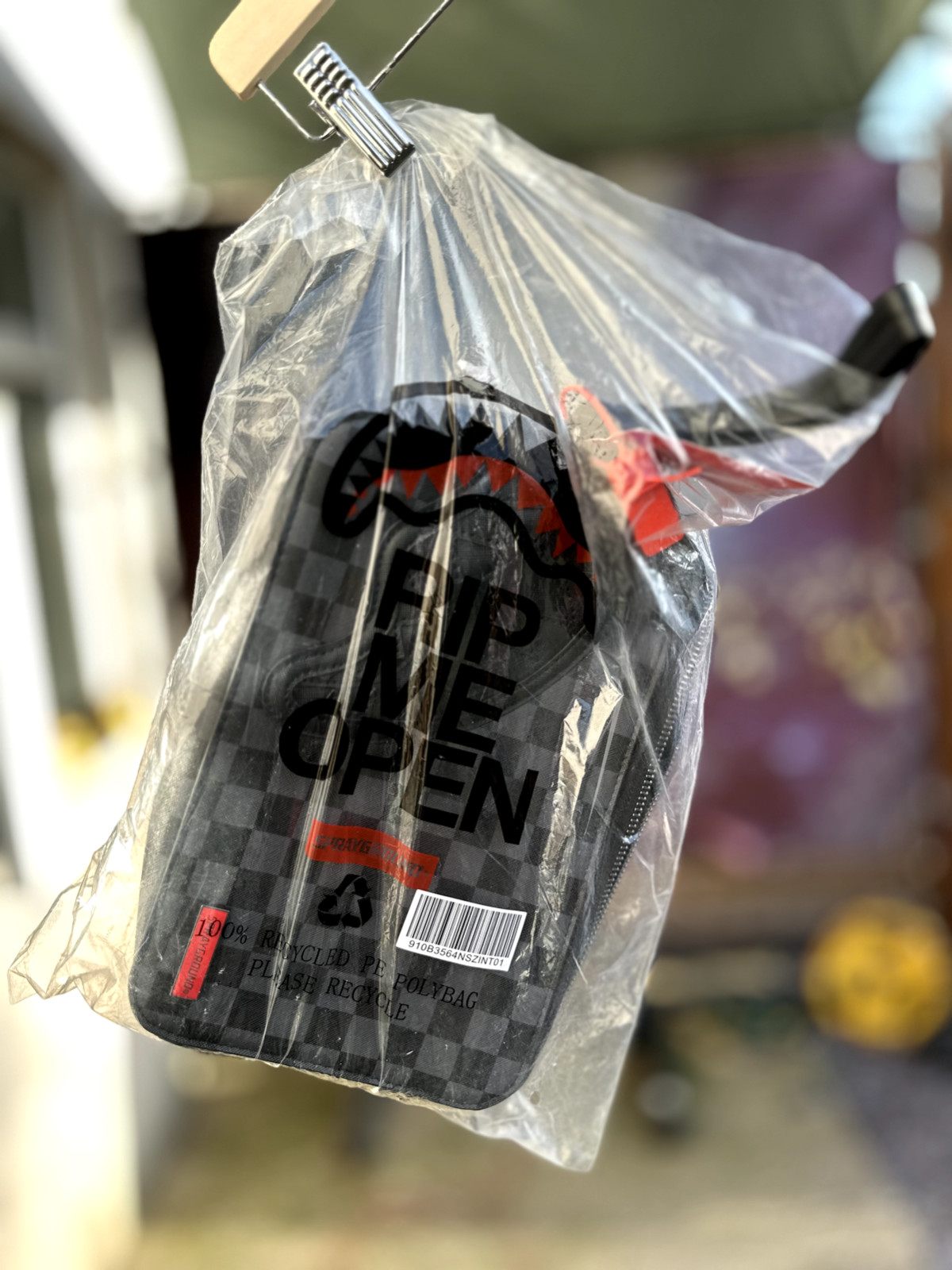 Sprayground Henry sacchetto di lavaggio uomo, nero, nuovo con etichette!