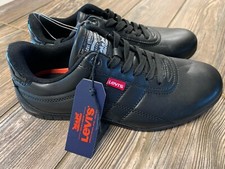 Nuevo con etiquetas Zapatillas deportivas Levi's para mujer $40 negras cómodas para todo el día talla 6 ancho regular