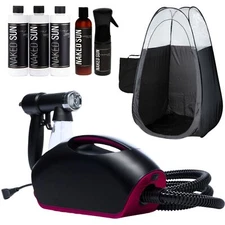 Naked Sun Fascination Spray Tanning Machine and Honey Glow Tan Solution and Tent