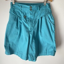 Vintage Palmettos "A State Of Mind" Teal High Rise Mom Shorts