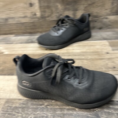 Skechers Bobs Black Memory Foam Lace Up Comfort Sneakers Size 9.5