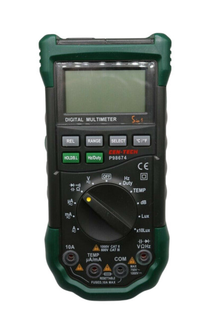Centech 98674 5-in-1 Auto Range Digital Multimeter - Green