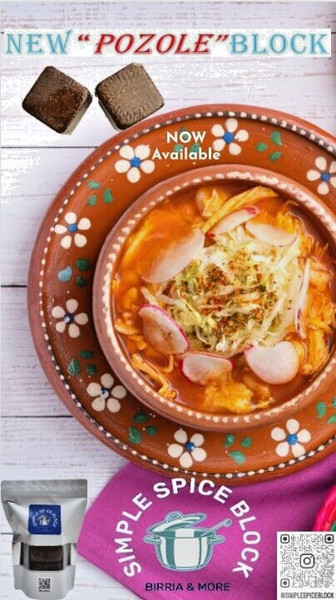 Pozole*Bloque* 2/PK. Un simple bloque de especias de hierbas y especias para hacer pozole.