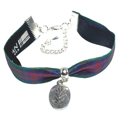LINDSAY Tartan Armband mit Silber FREUNDSCHAFTSZWEIG Charm. Handarbeit