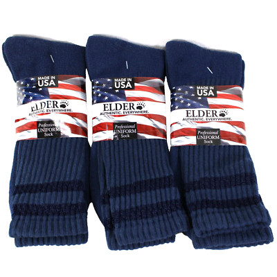 3 Pair Elder Postal Socks Size 13-15 Mail Carrier Crew Uniform Blue Men Women