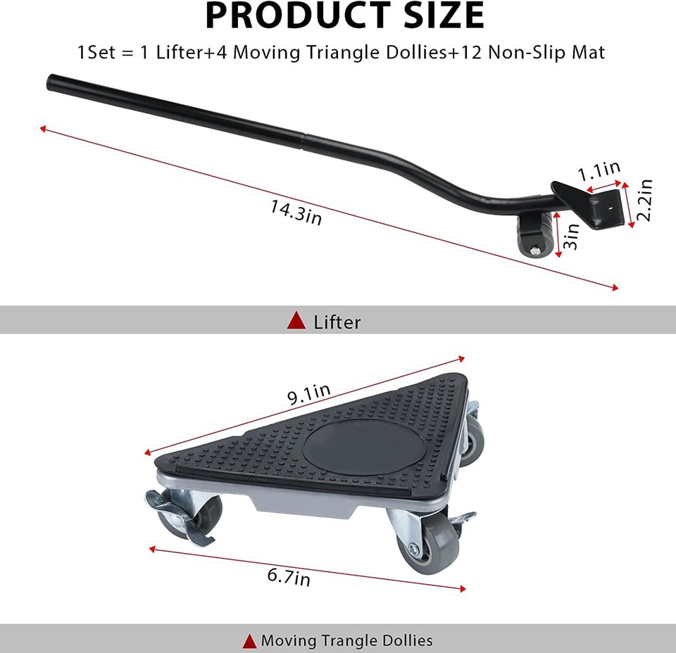 Furniture Sliders Moving Dolly 3 Wheels Heavy Duty Furniture Movers
