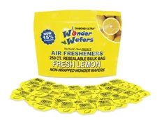Wonder Wafers 250 Fresh Lemon Unwrapped Automobile Professional Air Fresheners