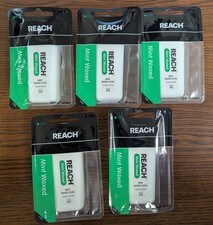 LOT OF 5 REACH MINT WAXED DENTAL FLOSS 200yd Each  1000yd TOTAL NEW IN PACKAGE