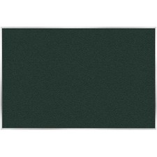 Pemberly Row Vinyl 4' x 10' Bulletin Board with Aluminum Frame in Ebony Brown