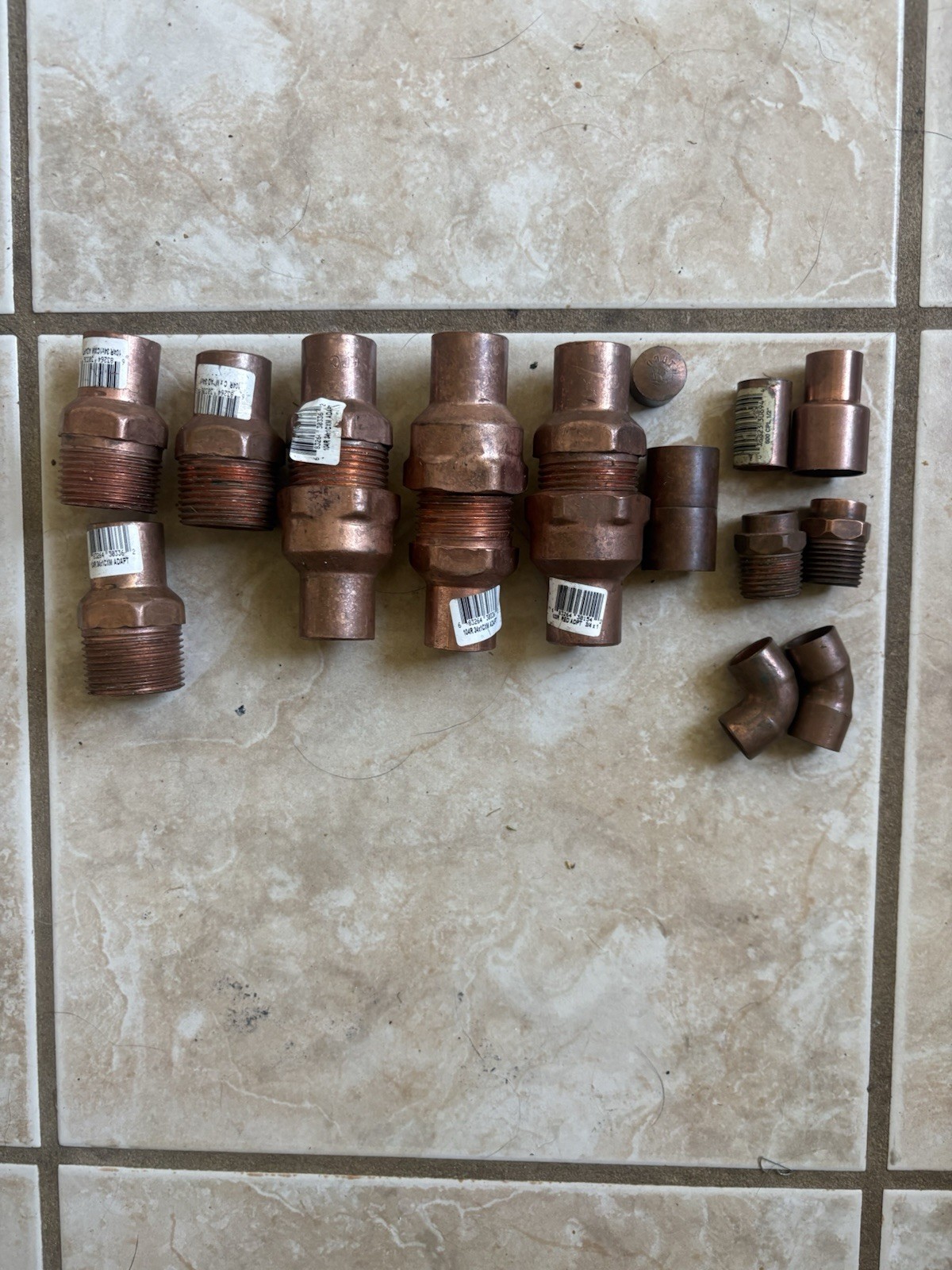 EPC & Nibco Copper Fitting Lot 17pc Lot All New! 3/4x1 & 1x3/4 & 1/2 & 3/4