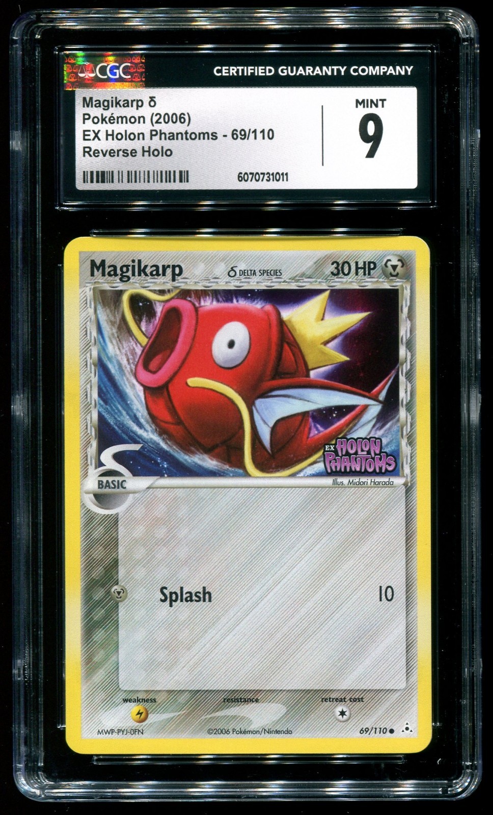 CGC 9 Magikarp Reverse Holo EX Holon Phantoms 2006 Pokemon Card #69