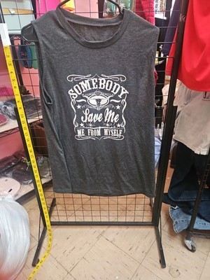 Save Me From Myself T-Shirt Gray Sleeveless Top