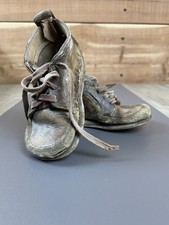 Antique 19th Century Unisex Infant Toddler Baby Shoes Leather Vintage Victorian