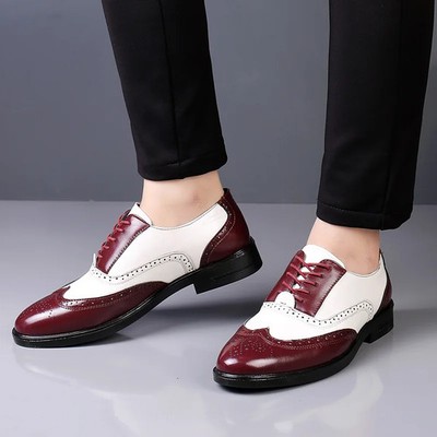  Men's Pu Leather Brock Casual Shoes Comfortable Dress Increasing Formal Shoes