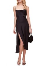 Astr Women's Cowl Neck Midi Dress Black