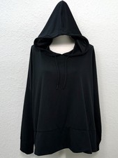 MONDETTA Performance Luxury Womens XL Black Ribbed Lightweight HOODIE Pullover