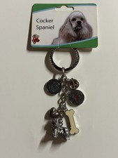 Cocker Spaniel Dog Dangling Key Chain With Charms By Little Gifts