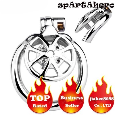 Flat Curve Chastity Cage with CBT Spikes New Lock Extreme Bondage Torture Device
