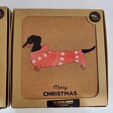 Tache Dachshund Merry Christmas Greeting Cards 2 boxes (missing 1 card/envelope)