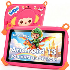 7" inch Kid Tablet Android 13 8GB RAM 64GB ROM WiFi Math Games IPS Screen Gift