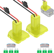 2 Pack Power Wheels Adapter for Ryobi 18V Battery, Converter Kit with Fuses Wi