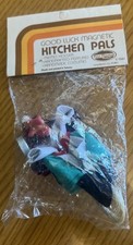 Vintage NOS Good Luck Kitchen Witch on Broom ...